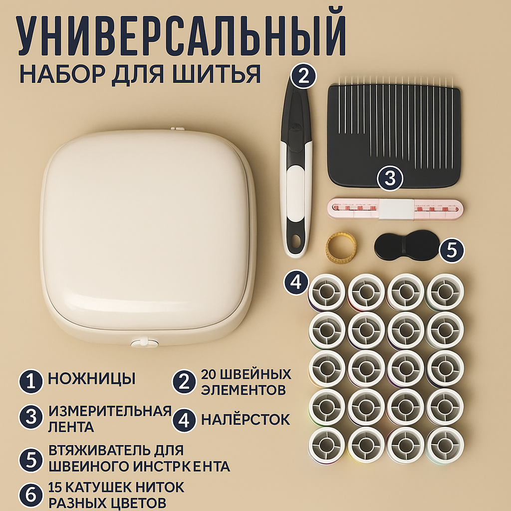 Удобный набор швейных принадлежностей